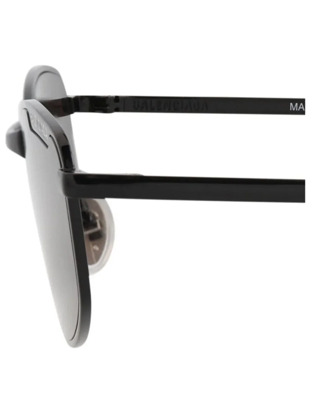 New Balenciaga Women's Sunglasses Square Rectangle Metal Frame Unisex Black Grey